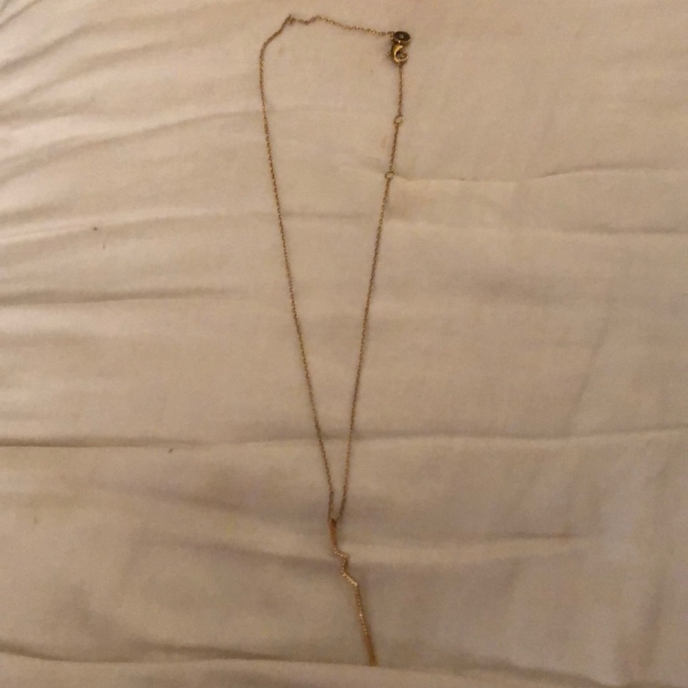 Stella & Dot Gold Lightning Bolt Necklace